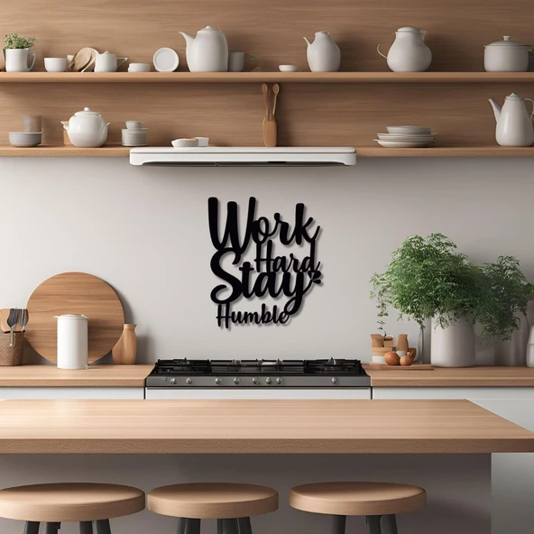 Dekoratif Metal Sanatı Workd Hard Metal Duvar Tablosu İmza - Resim 4