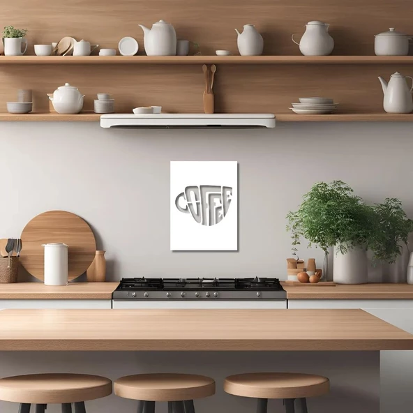 Modern Metal Duvar Sanatı Kahve (Coffee) Metal Duvar Tablosu İmza - Resim 4