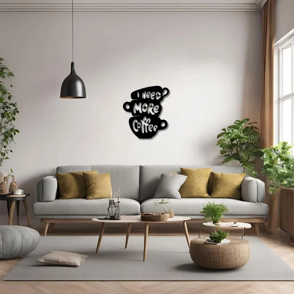 Metal Dekor I Need More Coffee Metal Duvar Tablosu İmza - Resim 5