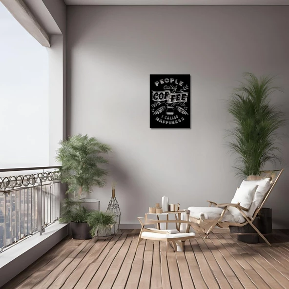 Özel Tasarım Metal Tablolar People Called Coffee I Called Happiness Metal Duvar Tablosu İmza - Resim 3
