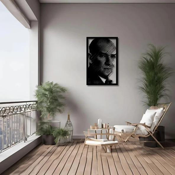 Modern Metal Duvar Sanatı Atatürk Metal Duvar Tablosu Portre - Resim 4