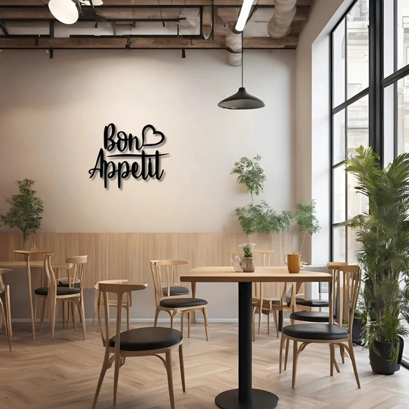 Dekoratif Metal Sanatı Bon Appetit Metal Duvar Tablosu İmza - Resim 3