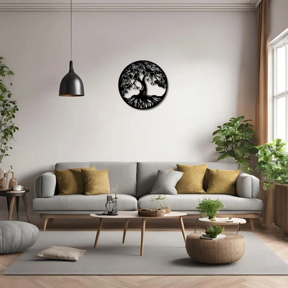 Duvar Dekoru Hediyelik Aile Ağacı (Family Tree) Metal Duvar Tablosu Sanat - Resim 3