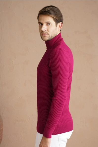 Erkek Yürütme Örgü Balıkçı Yaka Triko Kazak - 6