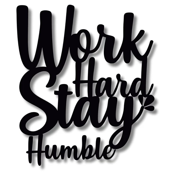 Dekoratif Metal Sanatı Workd Hard Metal Duvar Tablosu İmza - Resim 6