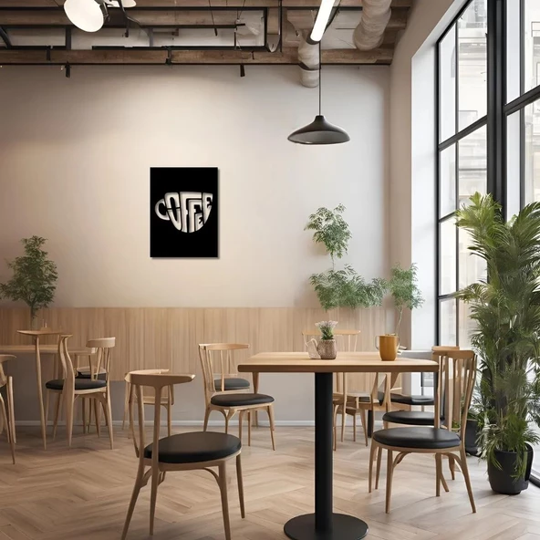 Modern Metal Duvar Sanatı Kahve (Coffee) Metal Duvar Tablosu İmza - Resim 2