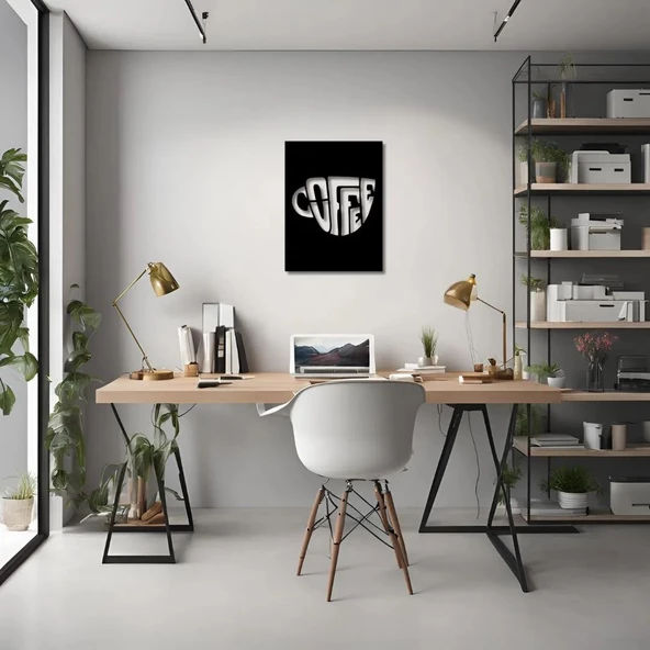 Modern Metal Duvar Sanatı Kahve (Coffee) Metal Duvar Tablosu İmza