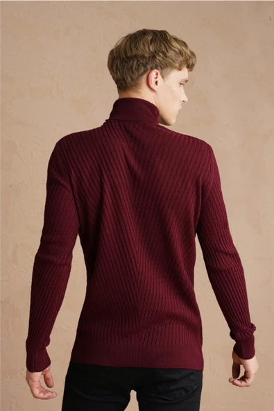 Erkek Yürütme Örgü Balıkçı Yaka Triko Kazak - 3