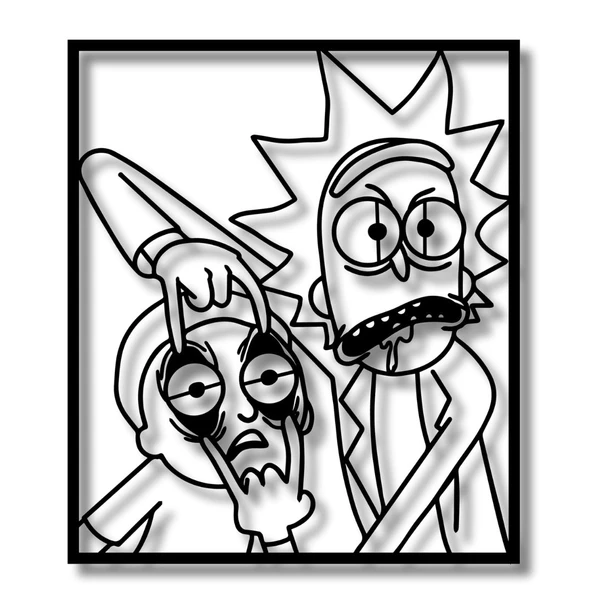 Sanatsal Metal Tablo Rick & Morty Metal Duvar Tablosu Pop Art - 6