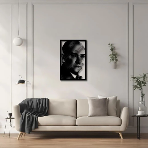 Modern Metal Duvar Sanatı Atatürk Metal Duvar Tablosu Portre - Resim 5