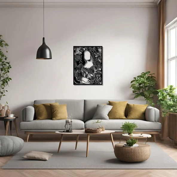 Duvar Dekoru Hediyelik Monalisa Metal Duvar Tablosu Sanat - 4
