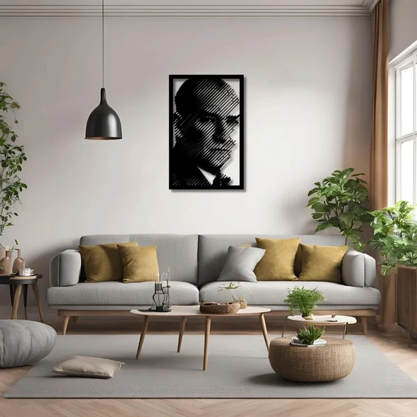 Modern Metal Duvar Sanatı Atatürk Metal Duvar Tablosu Portre - Resim 2