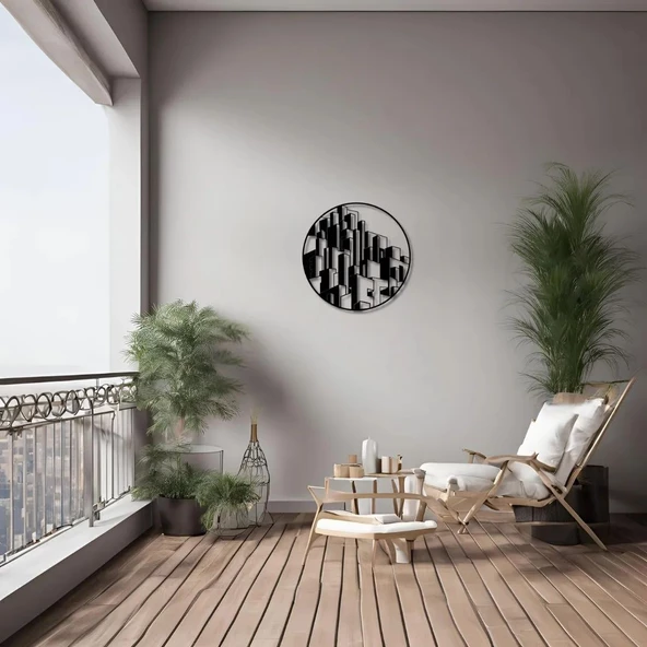 Dekoratif Metal Sanatı Bloklar (Blocks) Metal Duvar Tablosu Soyut - Resim 3