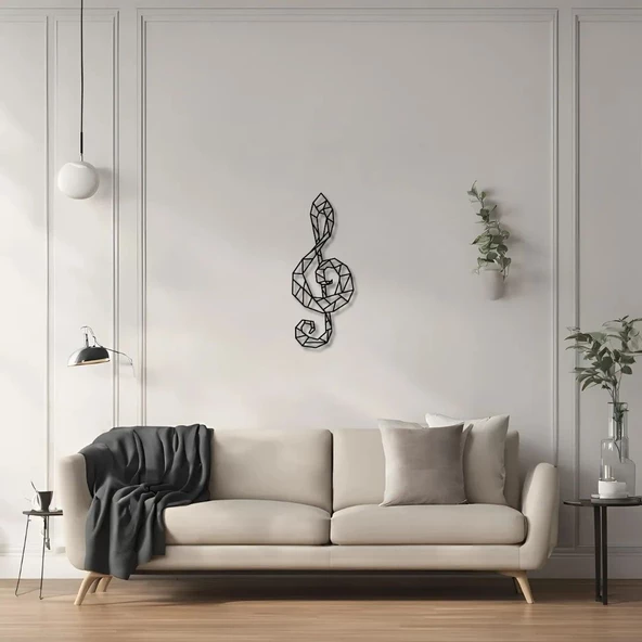 Özel Tasarım Metal Tablolar Sol Anahtarı (Clef) Metal Duvar Tablosu Sanat - Resim 5