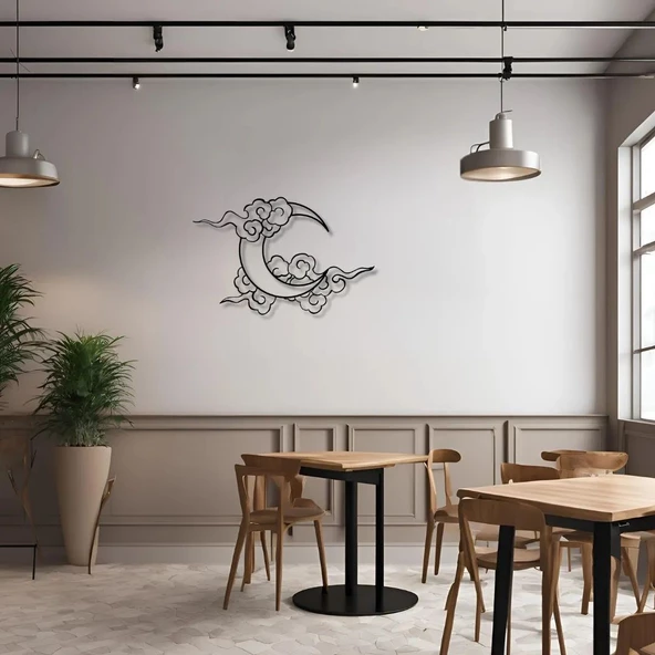 Şık Metal Tablo Ay (Moon) Metal Duvar Tablosu Doğal - Resim 4