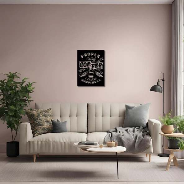 Özel Tasarım Metal Tablolar People Called Coffee I Called Happiness Metal Duvar Tablosu İmza - Resim 4