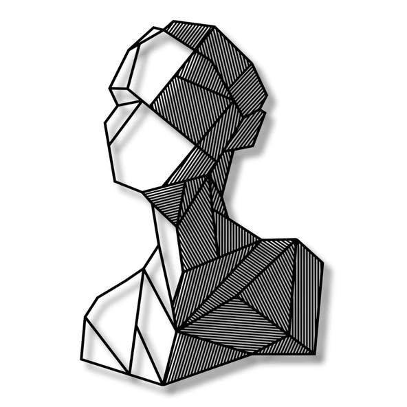 Şık Metal Tablo 3 Boyutlu Heykel (3D Statue) Metal Duvar Tablosu Soyut