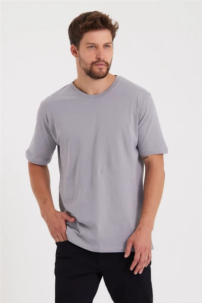 Erkek V Yaka Slim Fit T-Shirt