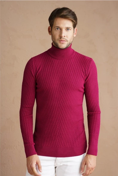 Erkek Yürütme Örgü Balıkçı Yaka Triko Kazak - 5