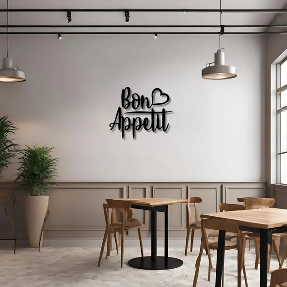 Dekoratif Metal Sanatı Bon Appetit Metal Duvar Tablosu İmza - Resim 2
