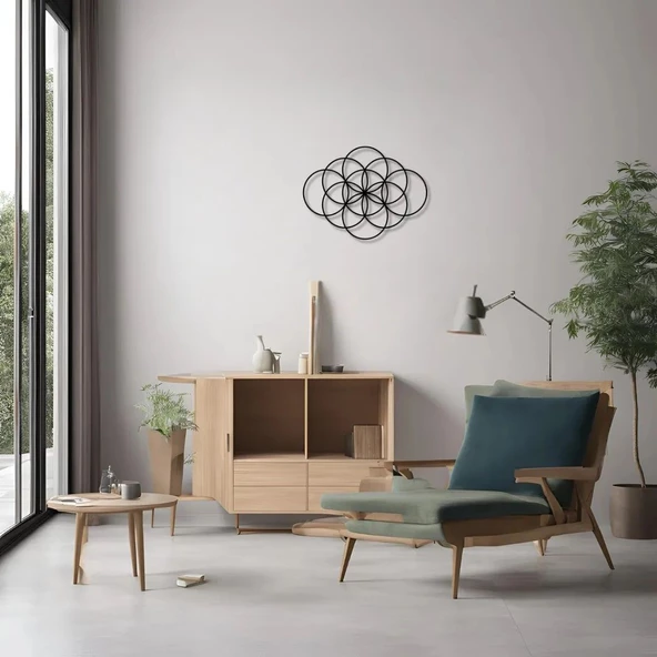 Metal Dekor Halkalar (Circles) Metal Duvar Tablosu Mandala - Resim 2