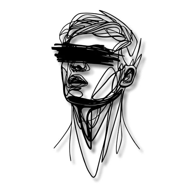 Dekoratif Metal Sanatı Kör Adam 2 (Blind Man) Metal Duvar Tablosu Portre - 4