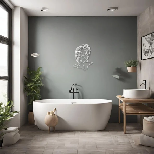 Metal Dekor Çizgisel Heykel (Linear Statue) Metal Duvar Tablosu Sanat - Resim 2