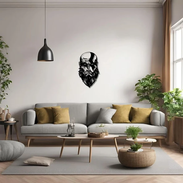 Dekoratif Metal Sanatı Kratos God of War Metal Duvar Tablosu Pop Art - Resim 3