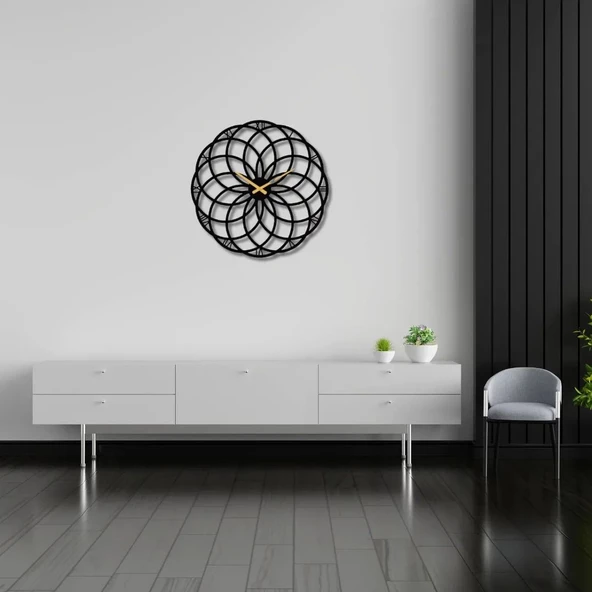 Metal Duvar Saati Mandala Sanat Küçük Roma Rakamlı Dekoratif Saat - 2