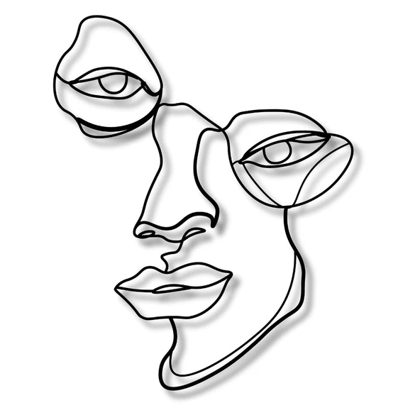 Lazer Kesim Metal Duvar Dekoru Yarım Yüz (Half Face) Metal Duvar Tablosu Soyut - Resim 6