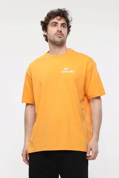 ERKEK BASKILI KISA KOLLU BİSİKLET YAKA OVERSIZE TİŞÖRT KAR MELANJ - 8