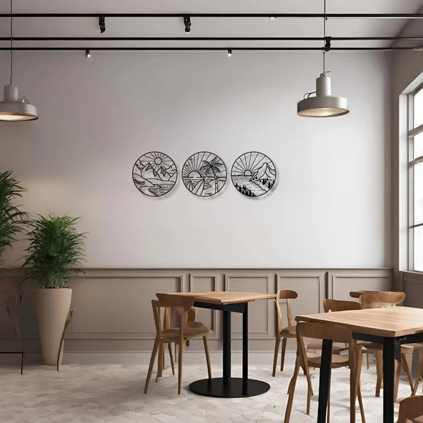 Metal Dekor Manzara (View) Metal Duvar Tablosu Doğal - Resim 4