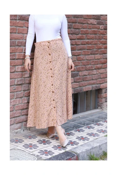 Düğmeli  Viscon Etek - 3