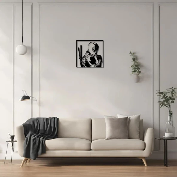 Lazer Kesim Metal Duvar Dekoru Deadpool Metal Duvar Tablosu Pop Art - Resim 4