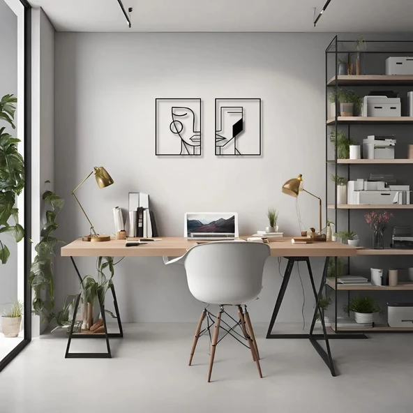 Metal Dekor İki Yüz (Two Face) Metal Duvar Tablosu Soyut