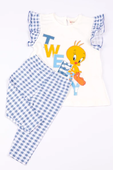 KIZ ÇOCUK TAKIM KAPRİ TAYTLI KARAKTER BASKILI A68 - Resim 3