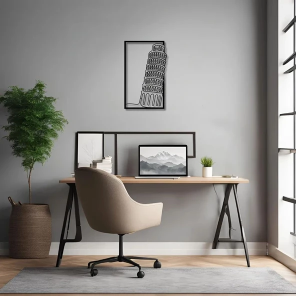 Duvar Dekoru Hediyelik Pisa Kulesi Metal Duvar Tablosu Wonder of The World - Resim 6