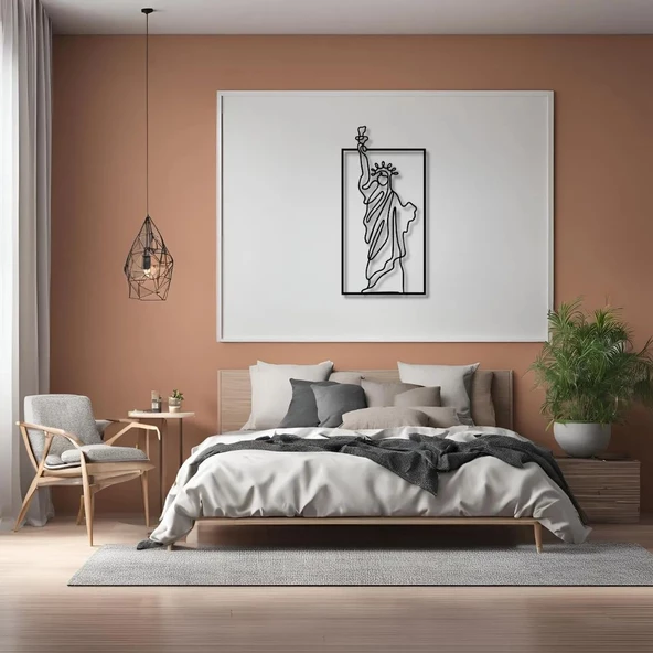 Duvar Dekoru Hediyelik Özgürlük Heykeli Metal Duvar Tablosu Wonder of The World - Resim 3