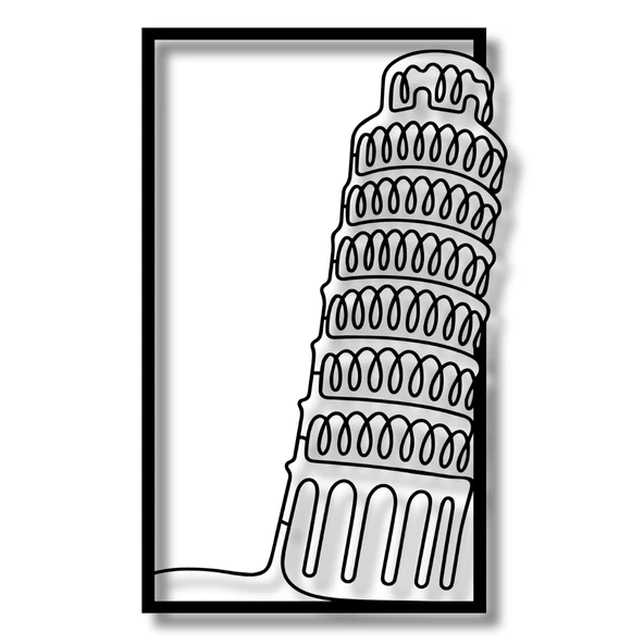 Duvar Dekoru Hediyelik Pisa Kulesi Metal Duvar Tablosu Wonder of The World