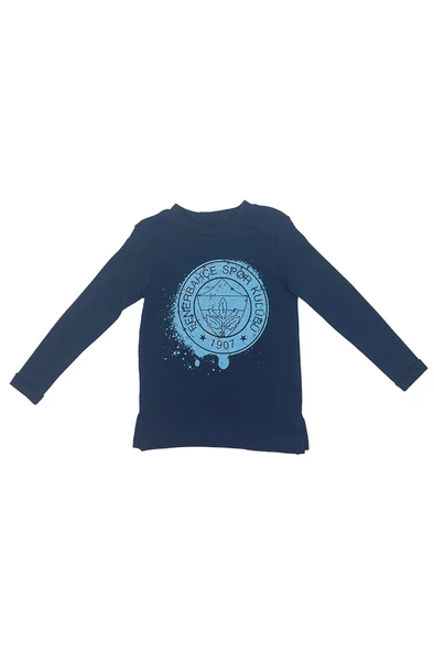 Fenerbahçe Orijinal Lisanslı Yaldızlı Fb Logo Gri Çocuk Sweat - 6