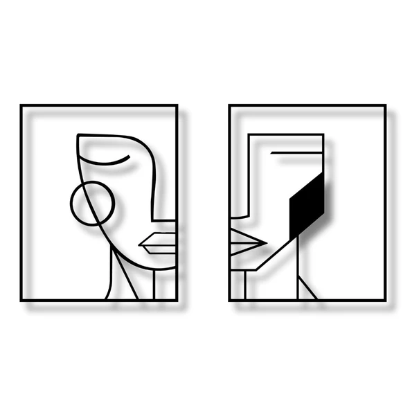 Metal Dekor İki Yüz (Two Face) Metal Duvar Tablosu Soyut - 6