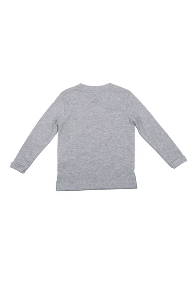 Fenerbahçe Orijinal Lisanslı Yaldızlı Fb Logo Gri Çocuk Sweat - 4