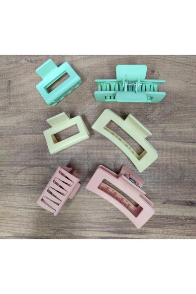 Kadın Renkli Karşık Mandal Toka Seti (RENKLİ KISKAÇLI SAÇ TOKASI 8,5 CM) - 6