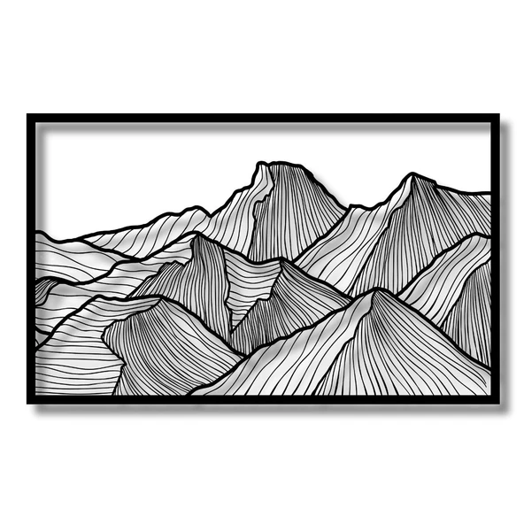 Metal Duvar Dekorasyonu Dağ (Mountain) Metal Duvar Tablosu Doğal - 6