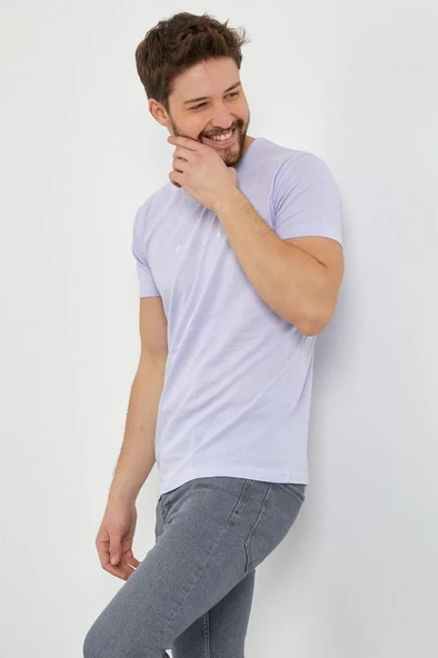 Erkek Relax Baskılı Slim Fit T-Shirt - 6