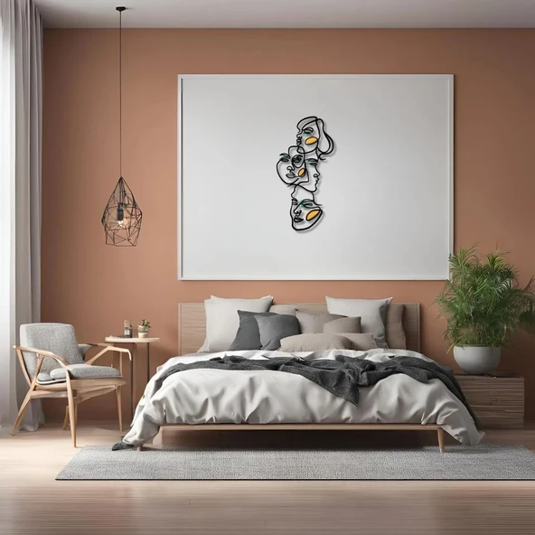 Özel Tasarım Metal Tablolar Yüzler (Faces) Metal Duvar Tablosu Portre - Resim 4