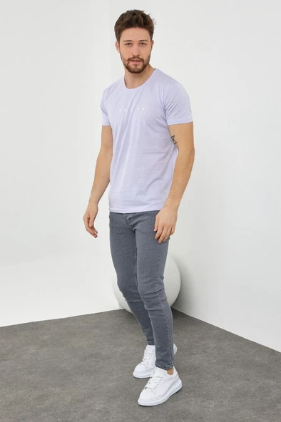 Erkek Relax Baskılı Slim Fit T-Shirt - 5