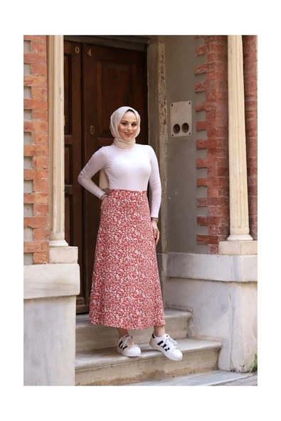 Düğmeli  Viscon Etek - 7