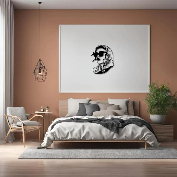 Sanatsal Metal Tablo Kadın Yüzü 6(Woman Face) Metal Duvar Tablosu Portre - Resim 4