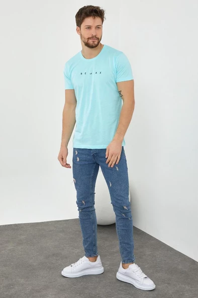 Erkek Relax Baskılı Slim Fit T-Shirt - 11